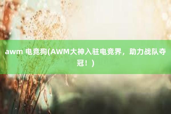 awm 电竞狗(AWM大神入驻电竞界，助力战队夺冠！)